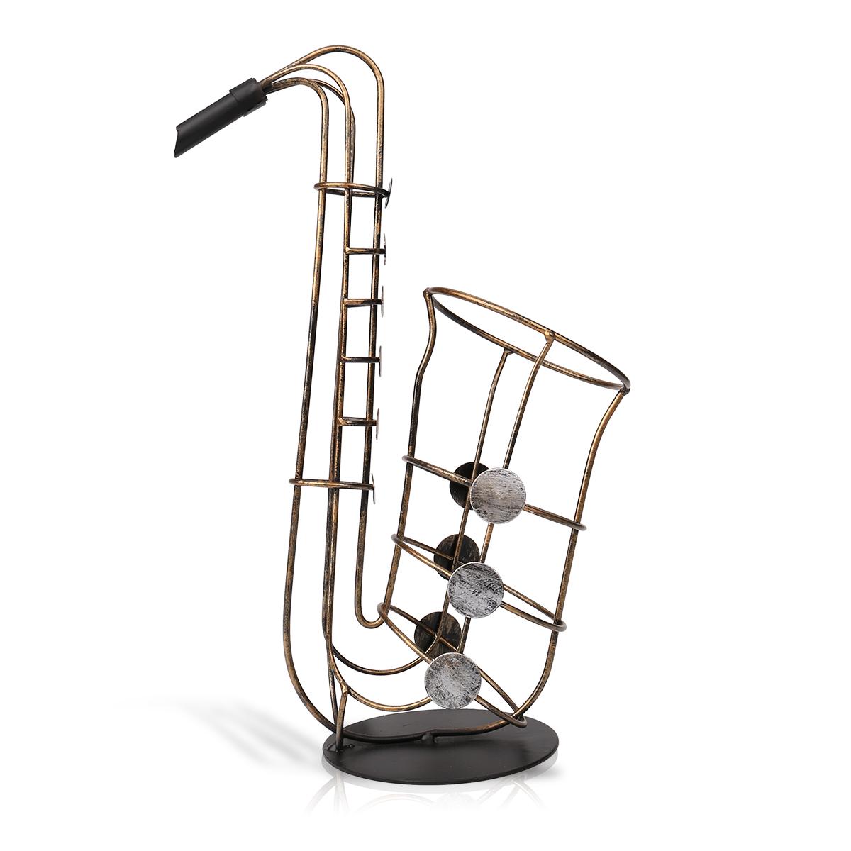 Tooarts Wine Bottle Holder Metal Figurine Sax Wine Rack Practical Figurine Crafts Artwork For Home Decoration Accessories Tooarts Wine Bottle Holder Metal Figurine Sax Wine Rack Practical Figurine Crafts Artwork For Home Decoration Accessories